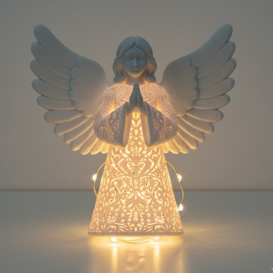 Luminária Anjo Decorativo 15cm com Luz LED- 3D