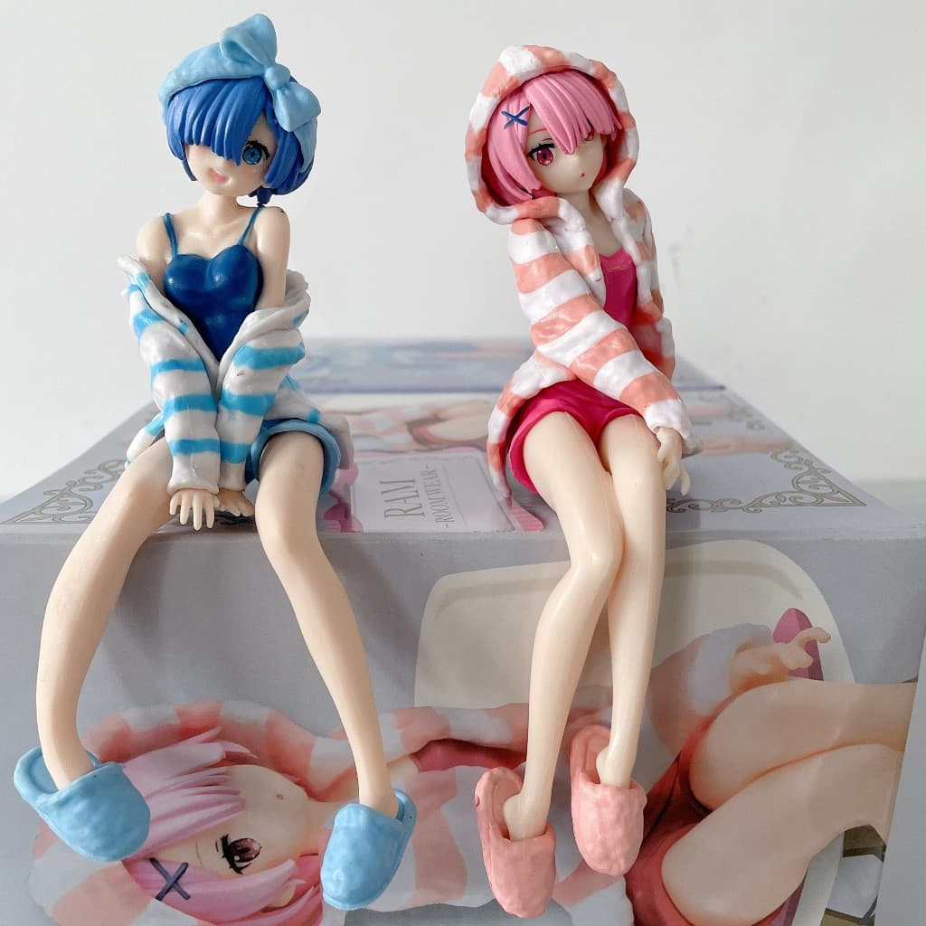 Figura de ação de 14 cm Zero-Começando a vida em outro mundo Ram Rem Postura sentada Coleção de PVC Modelo Figura de bri