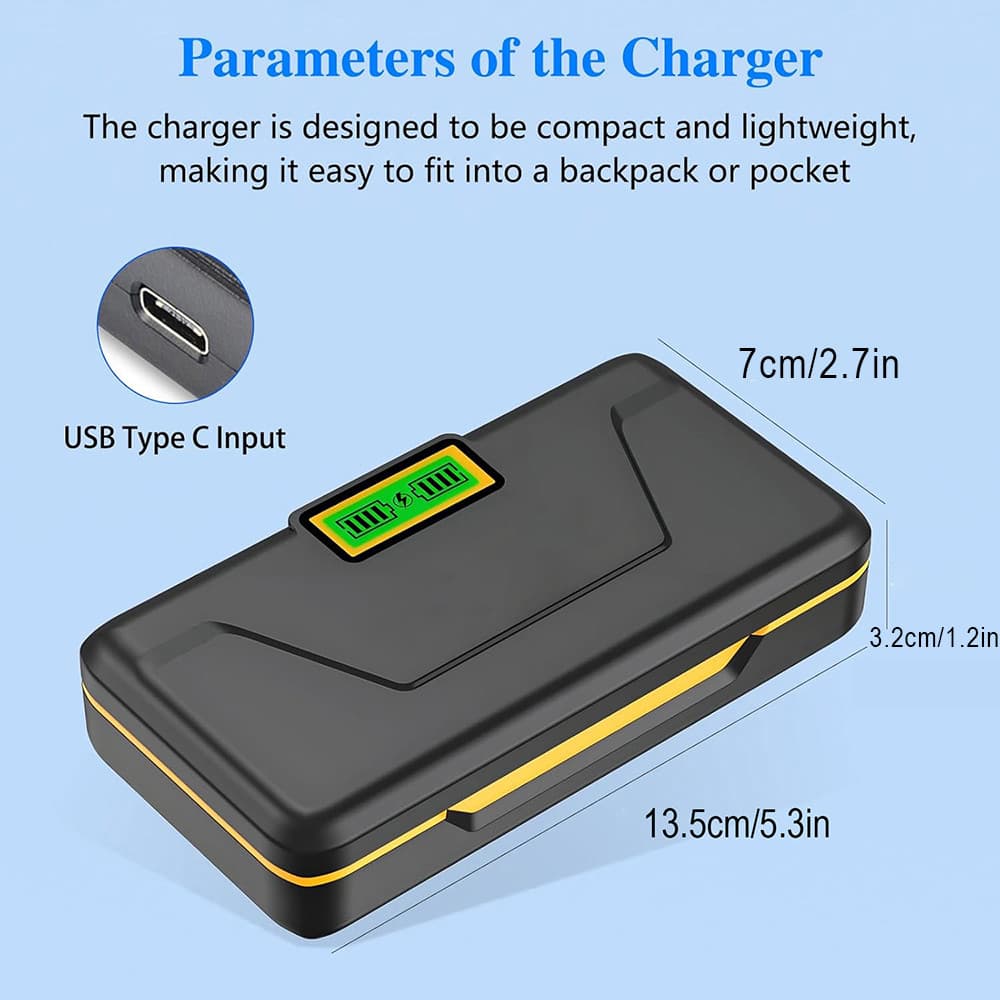 EN-EL14/EN-EL14A Battery charger, compatible with Nikon cameras‌ D3100, D3200, D3300, D3400