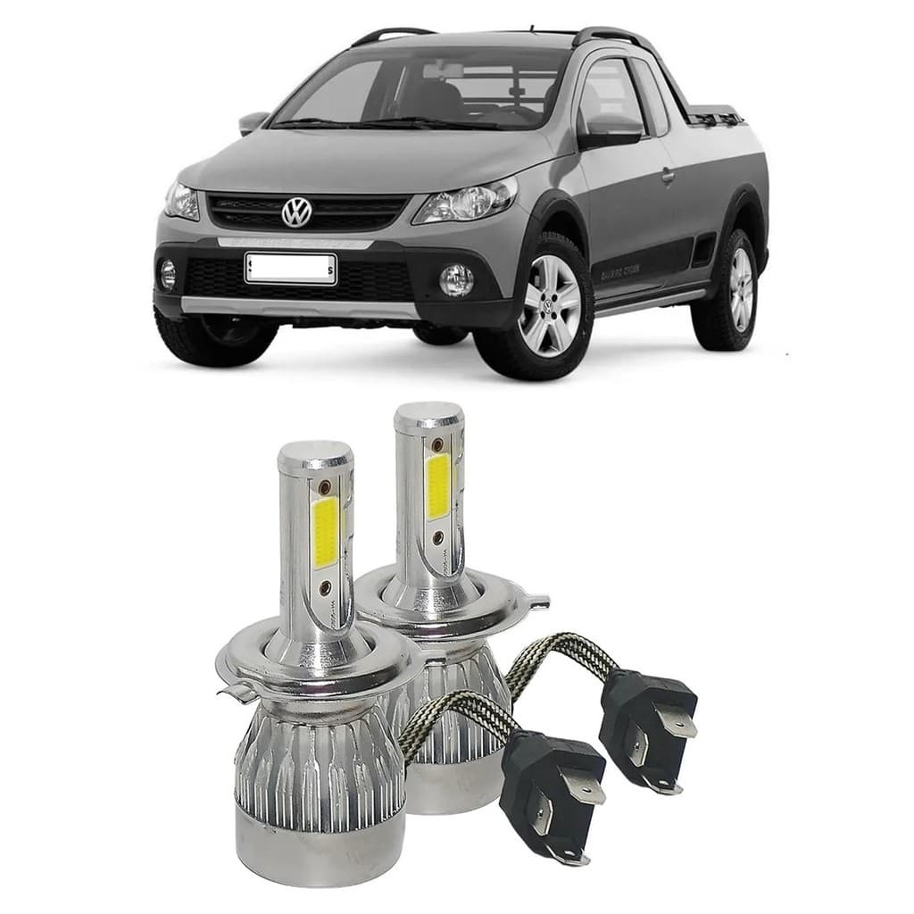 Par Lampada Super LED Farol de Milha Saveiro Cross G5 2009 2010 2011 2012 6000k H4