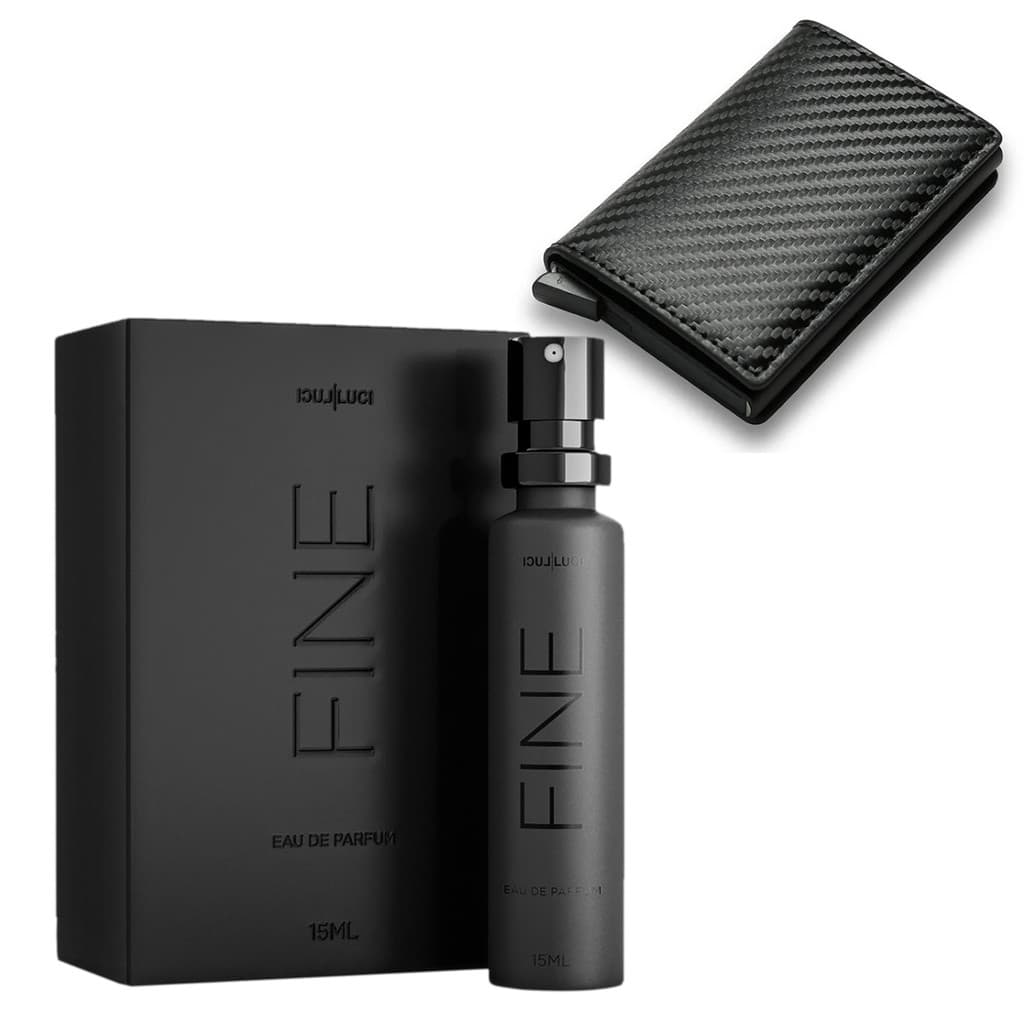 Kit Masculino Carteira Black e Perfume M51 Luci Luci 15ml