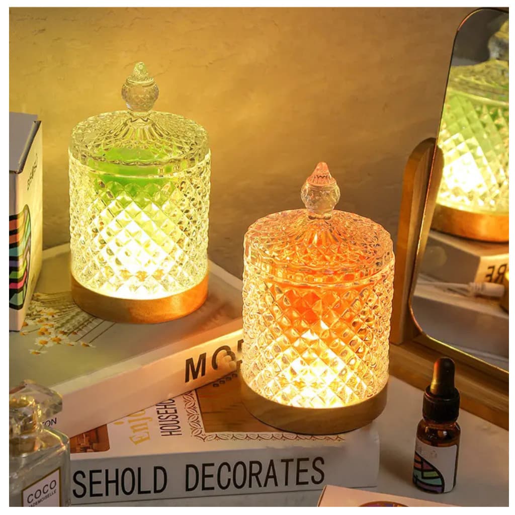Bomboniere de Vidro Cristal Wolff Litt com Tampa Porta Doces Balas Potiche Decorativo
