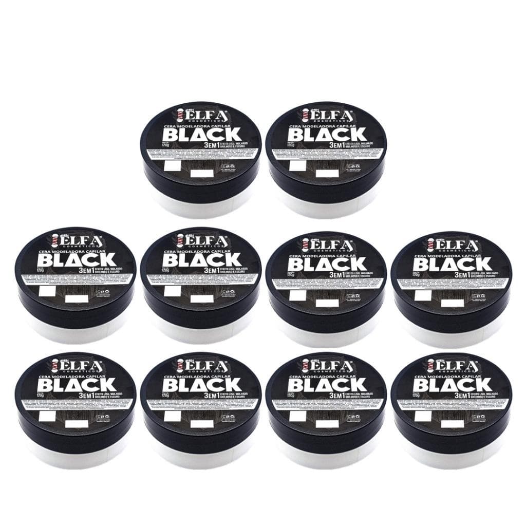 10 Cera Capilar Black Efeito Pigmentante  120g Elfa For Man