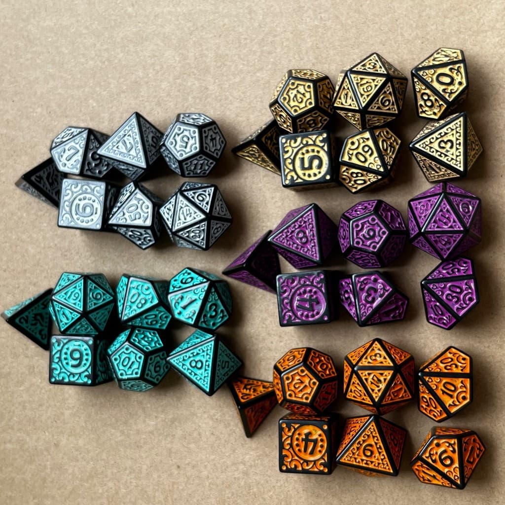 42741 Conjunto de Dados com Números Padrão Ocos para Jogos de Tabuleiro Adequado para Aventureiros de DND D&D e Jogos de