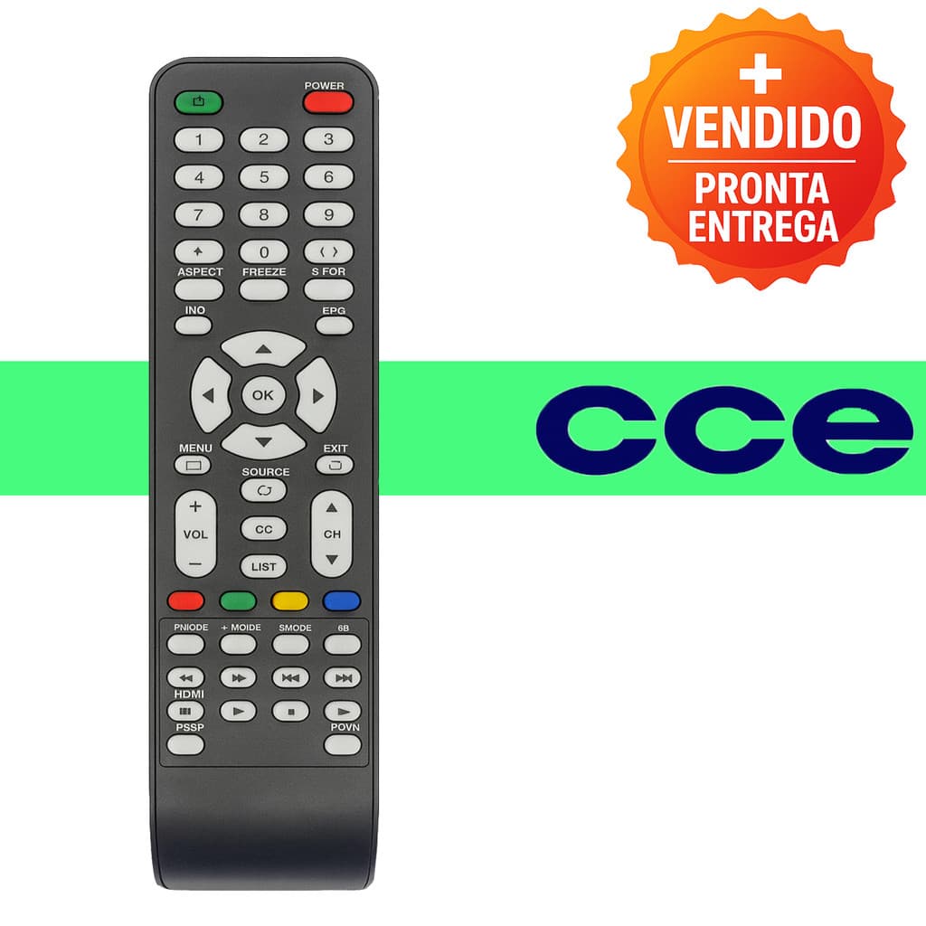 Controle Remoto Substituto Compatível com TV CCE LCD Pronto para Uso