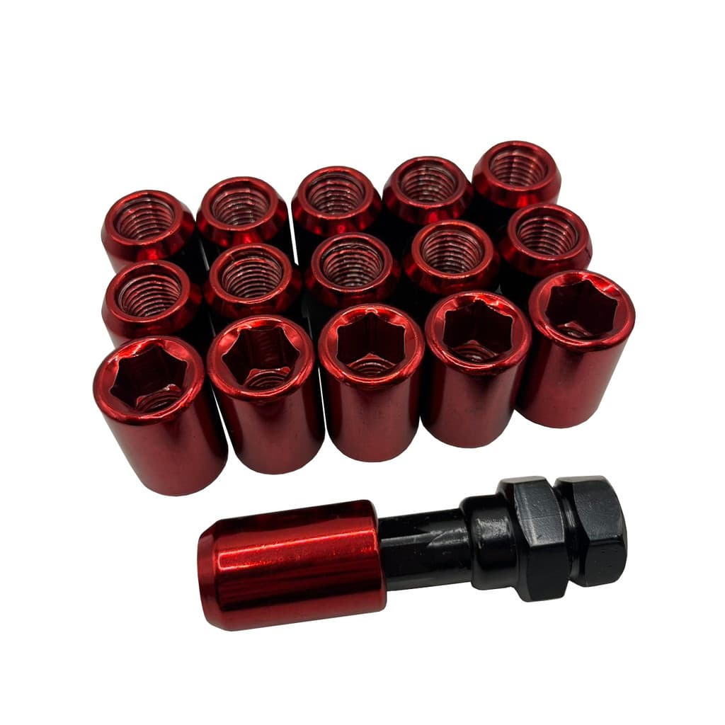 KIT 16 PORCAS LOB RODA ESPORTIVA FERRO + CHAVE ADAPTADORA 21/19MM