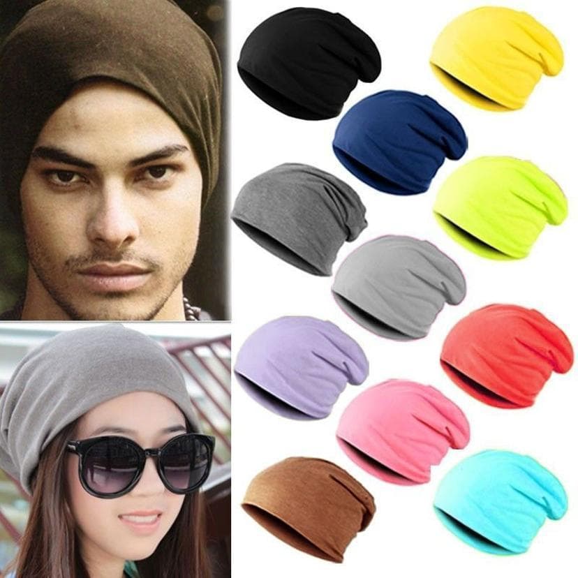 1 Pçs Masculino Feminino Gorro De Malha Inverno Outono Boné Cor Sólida Hip-hop Desleixado Chapéus Muçulmano