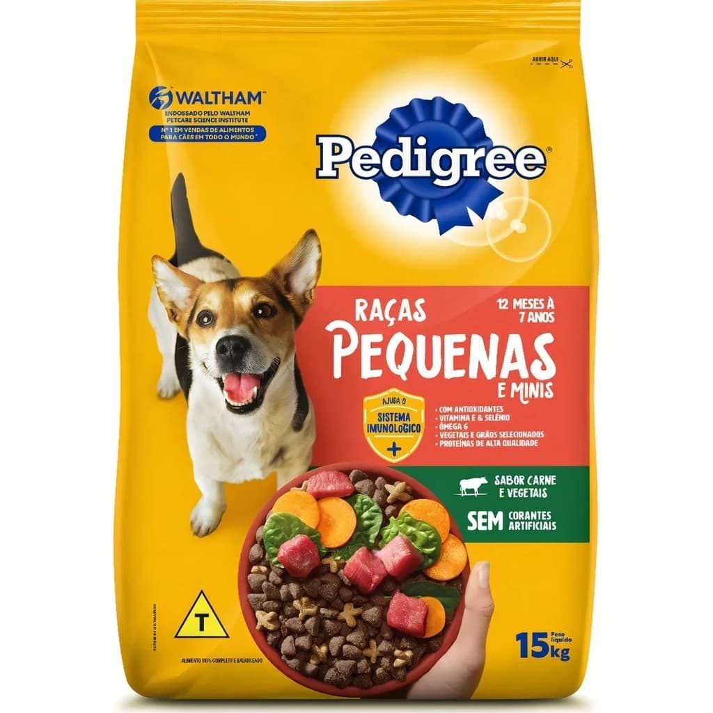 Pedigree Adultos Raças Pequenas Sabor Carne e Vegetais 15kg