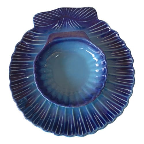 Kit Bowl + Travessa Concha Grande Cumbuca Cerâmica Mesa Posta Louça