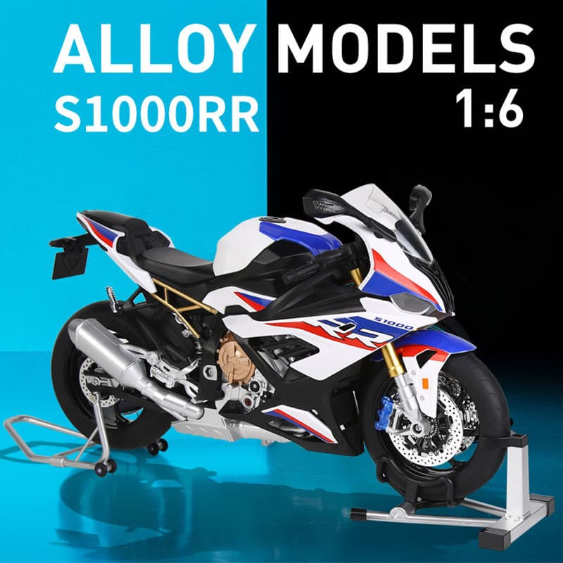 1: 6 BMW RR1000 Spray Versão Liga Modelo de Motocicleta Som Luz Efeito Som Presente de Aniversário Presente de Aniversár