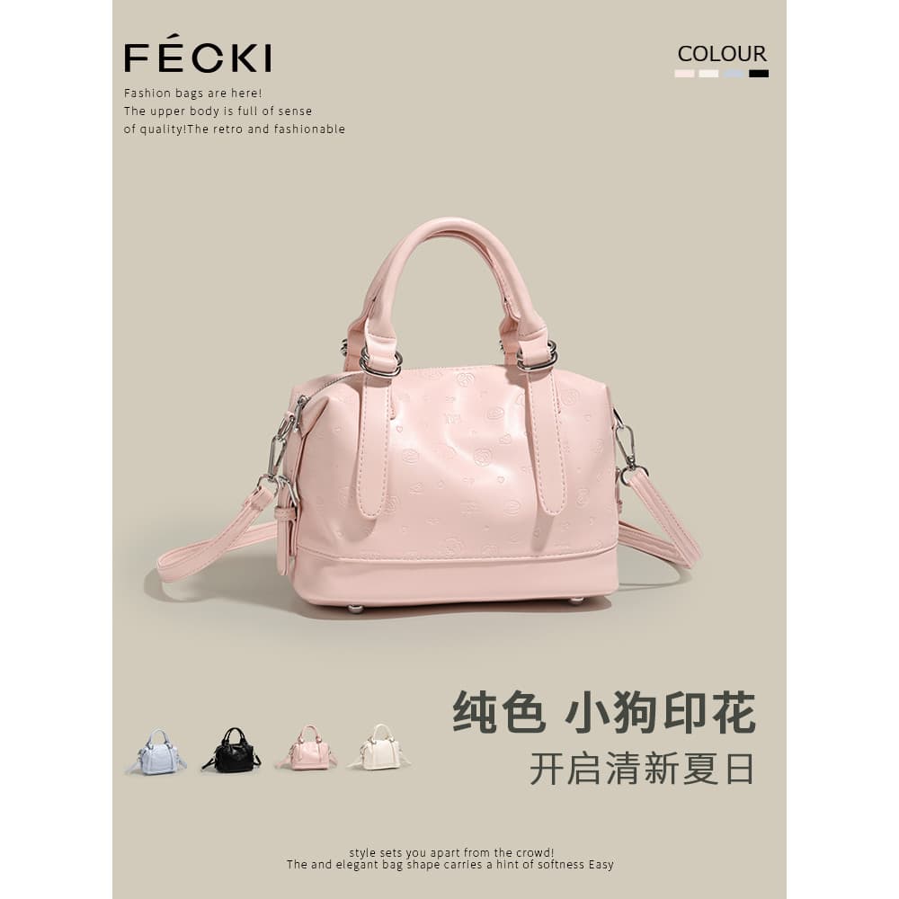 FECKI bolsa feminina 2025 novo estilo na moda coreano filhote de cachorro impressão travesseiro saco bonito doce cruz-co