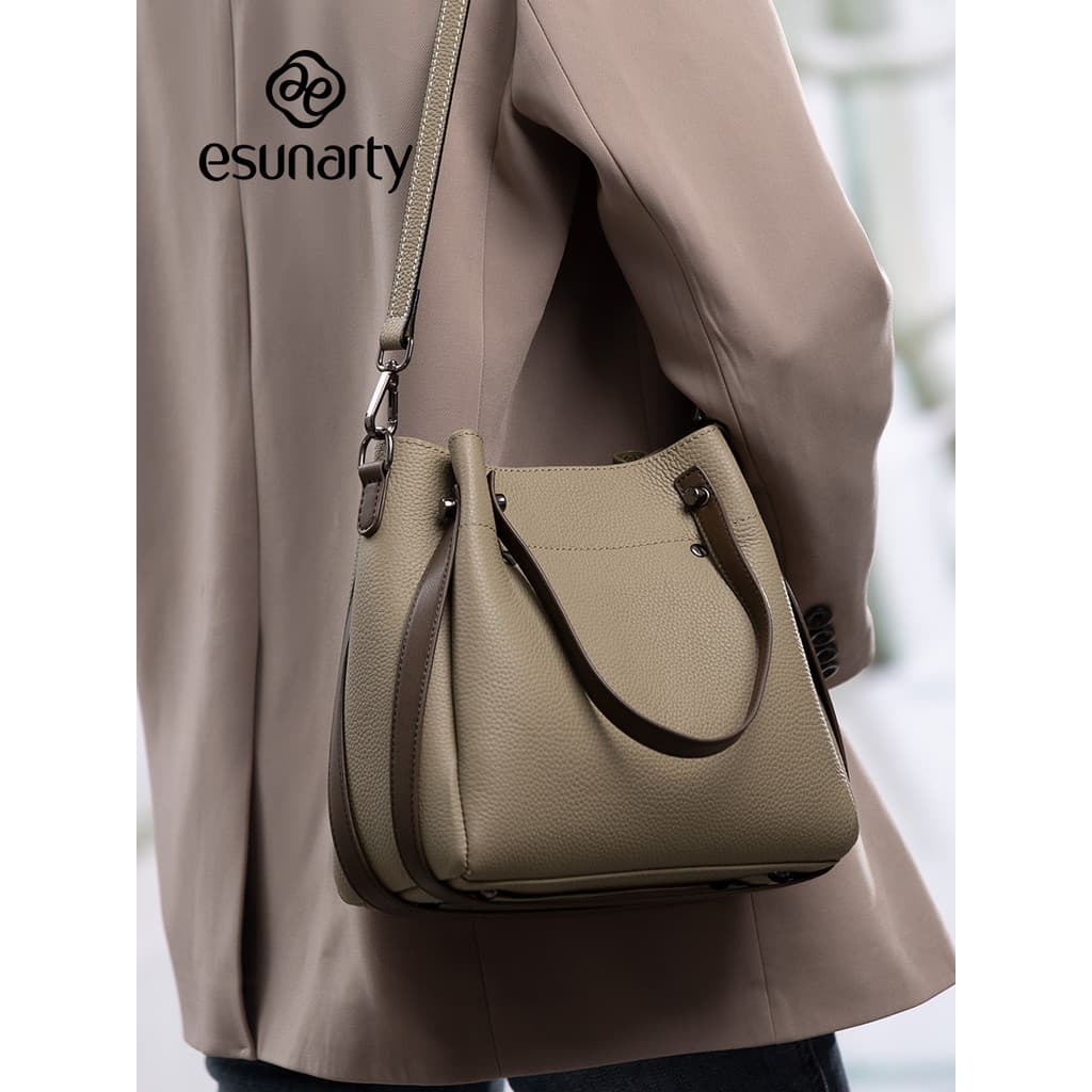 Senhoras sacos 2026 novo estilo de couro genuíno moda High-End bolsa grande capacidade Commuter bolsa mensageiro ombro f