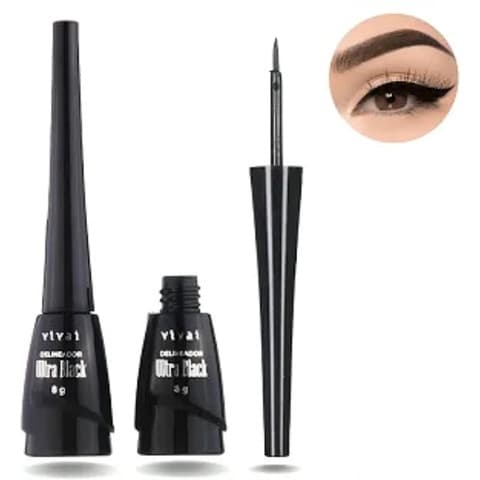 Delineador Líquido Ultra Black 8ml - Vivai 1/2/3 Unidades