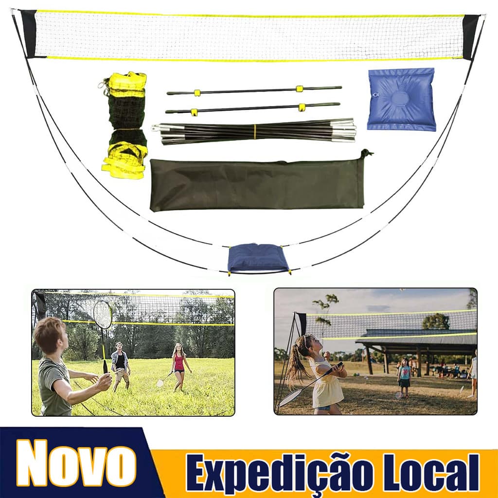 160*290cm conjunto de rede universal de três bolas badminton/tênis/vôlei com suporte competição de treinamento ao ar liv