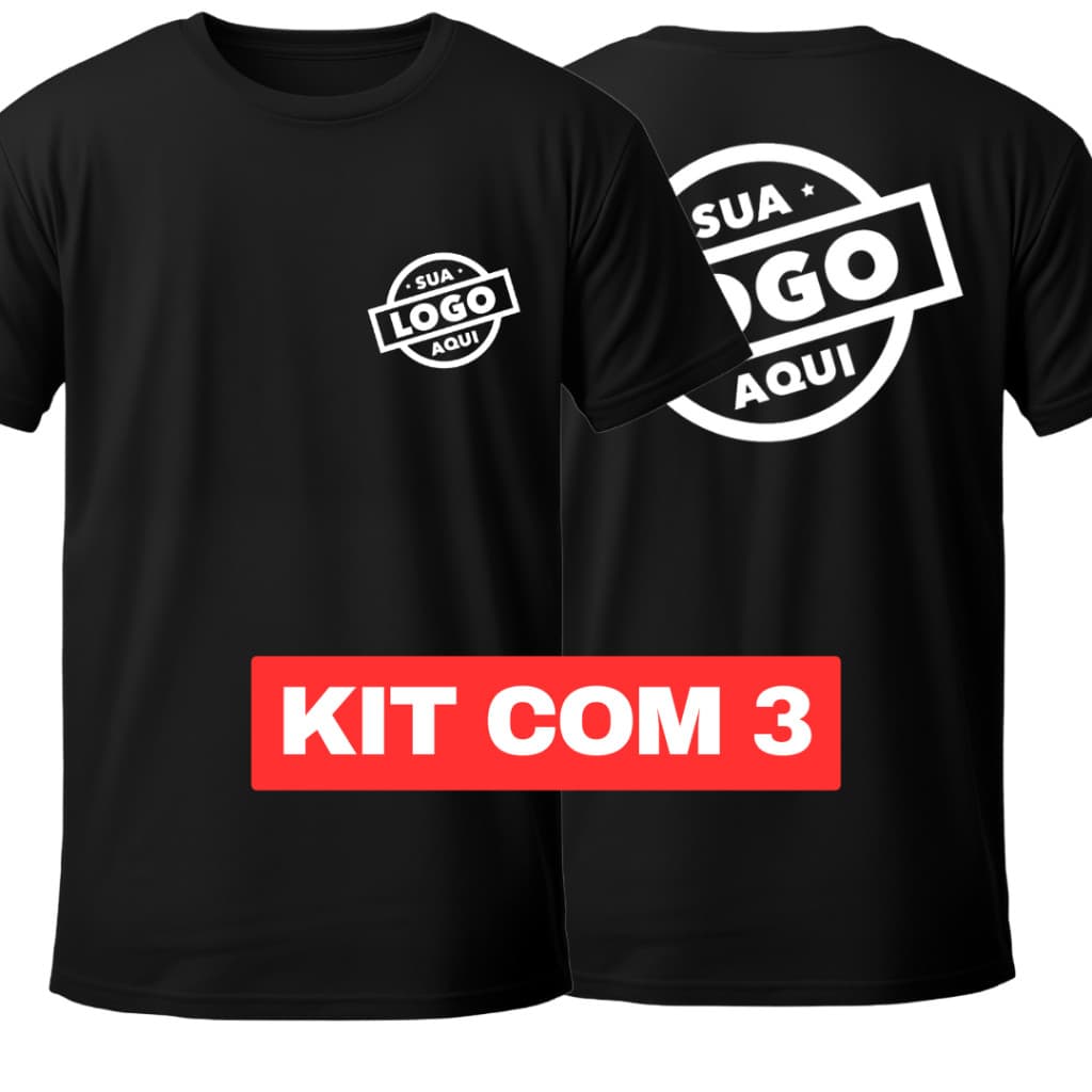 Kit 3 Camisetas Personalizadas Com Sua Logo 100% Algodão