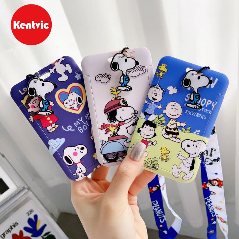 Porta-Cartões Snoopy Peanuts Com Cordões Para Etiquetas De Nome De Cartão De Trabalho De Metrô De Identificação--**