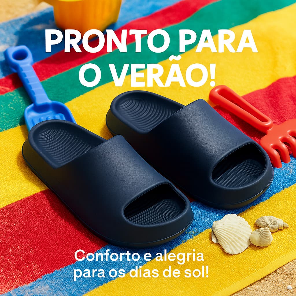 Chinelo Slide Infantil do 26 ao 33 Leve Flexível Confortável e Seguro