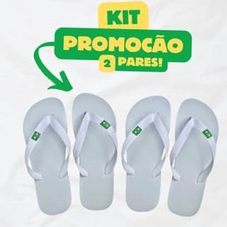 2 pares Chinelo Infantil Masculino/Feminino Borracha tiras com bandeirinha