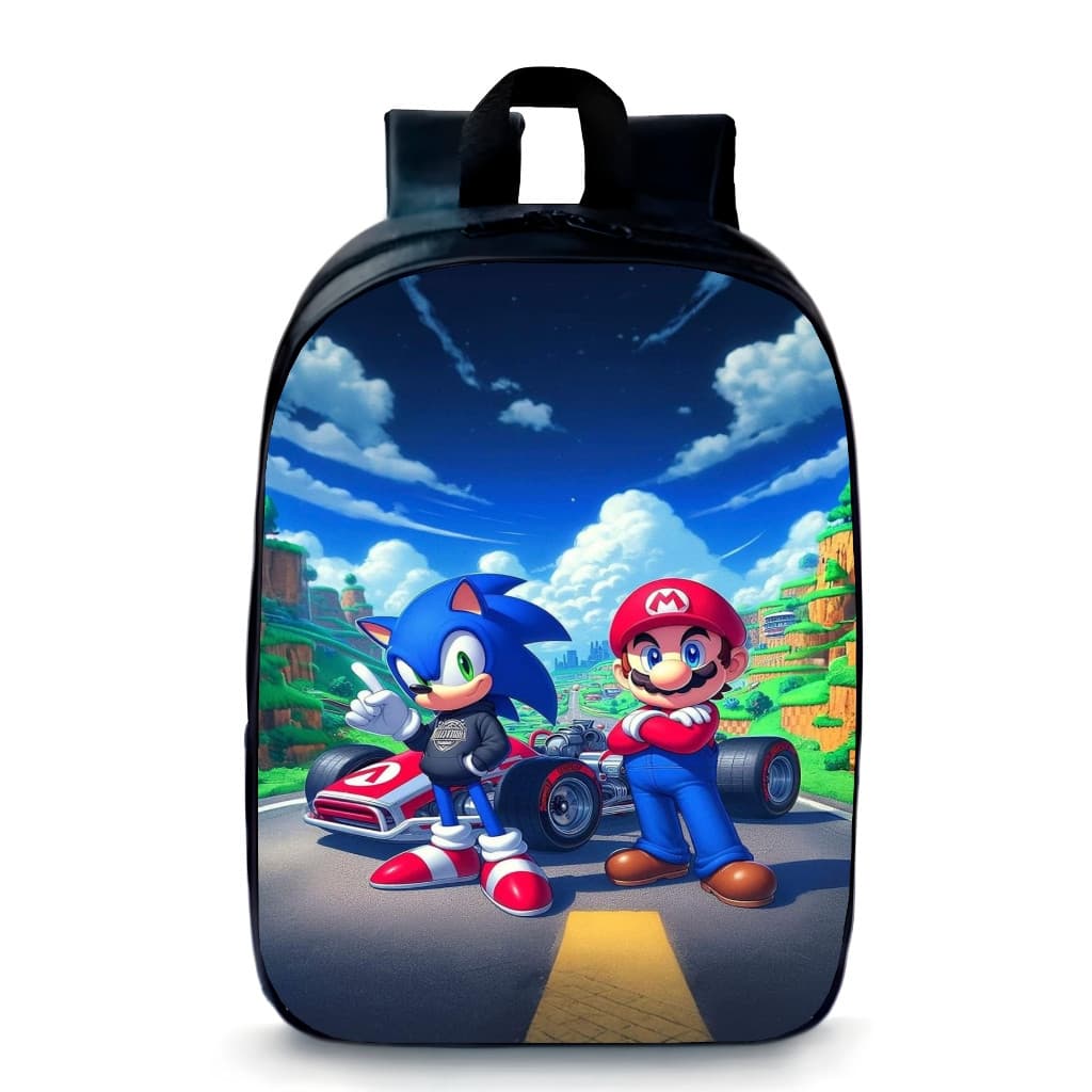 Mochila Pequena Pré-escolar Jogos Mario super sonic promoção novidade