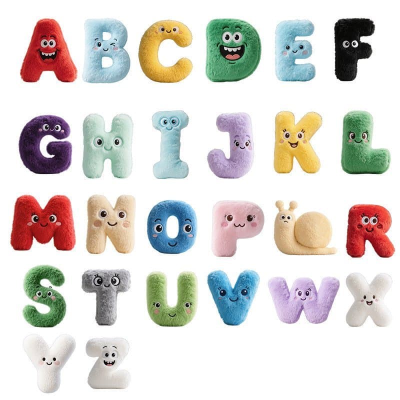 Boneco de Pelúcia Luminoso Alfabeto A-Z, Travesseiro de Brinquedo Alfabeto Lenda
