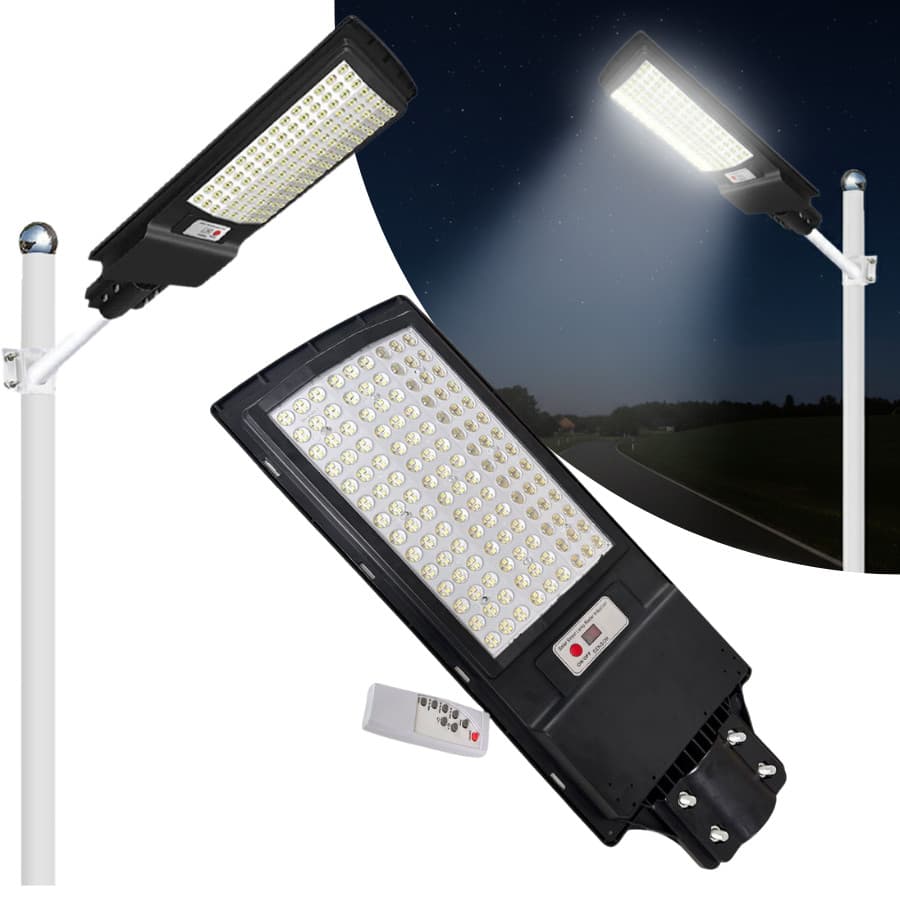 Luminária Poste de Luz Solar Controle Remoto 600W Ip65 À Prova D´água 6500K luminax03