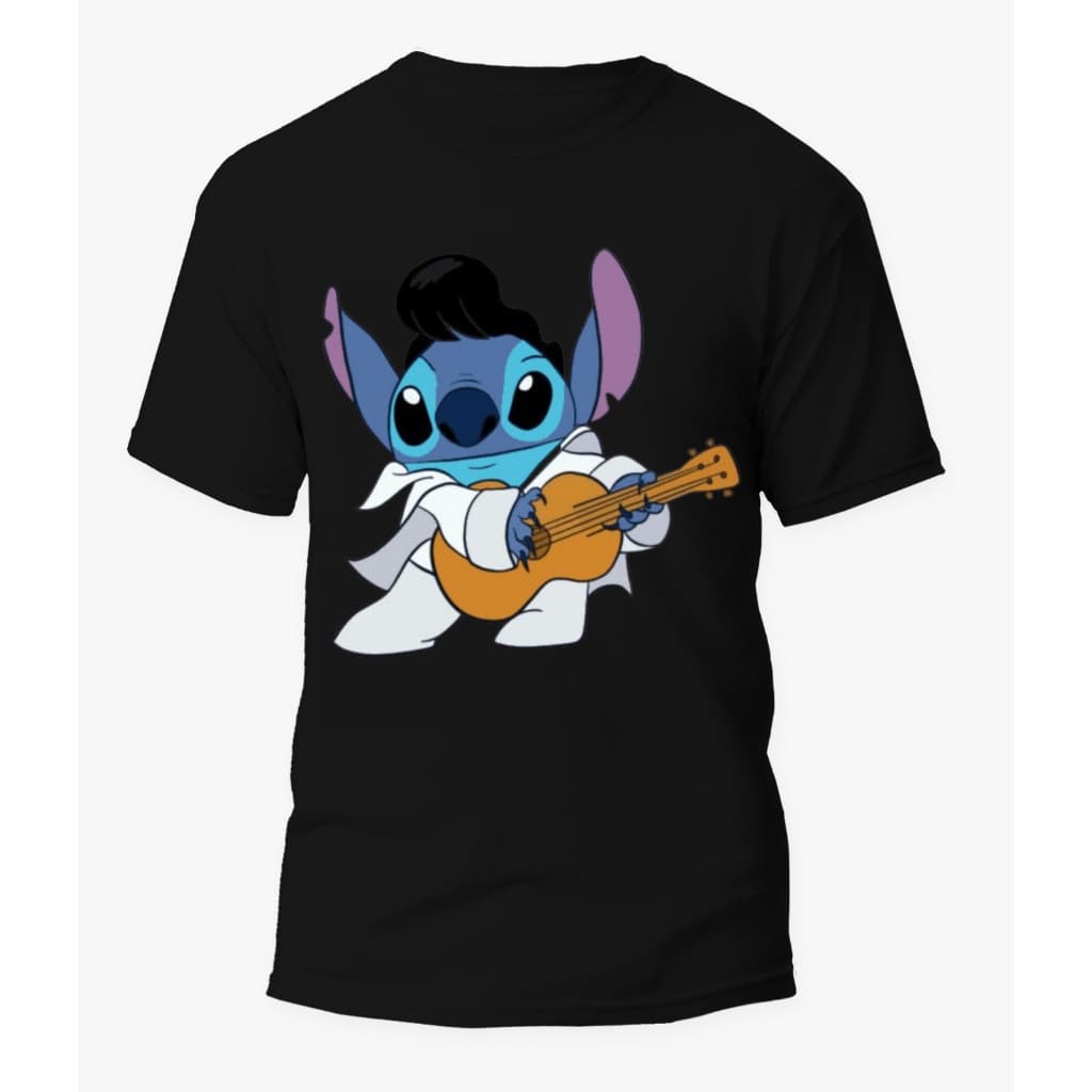 Camiseta Camisa Estampada casual Feminino Masculino Ursinho Stitch lilo stit Elvis Presley
