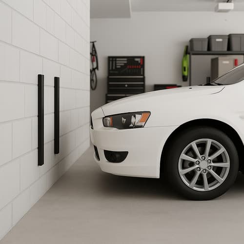 Kit 2 Protetores Para-choque Parede Garagem Estacionamento  Preto