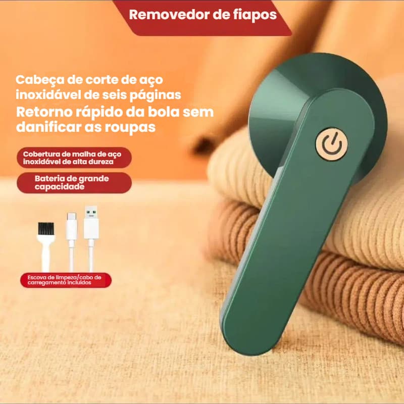 Removedor de Bolinhas Elétrico Recarregável – Portátil, Potente e Seguro para Roupas e Tecidos