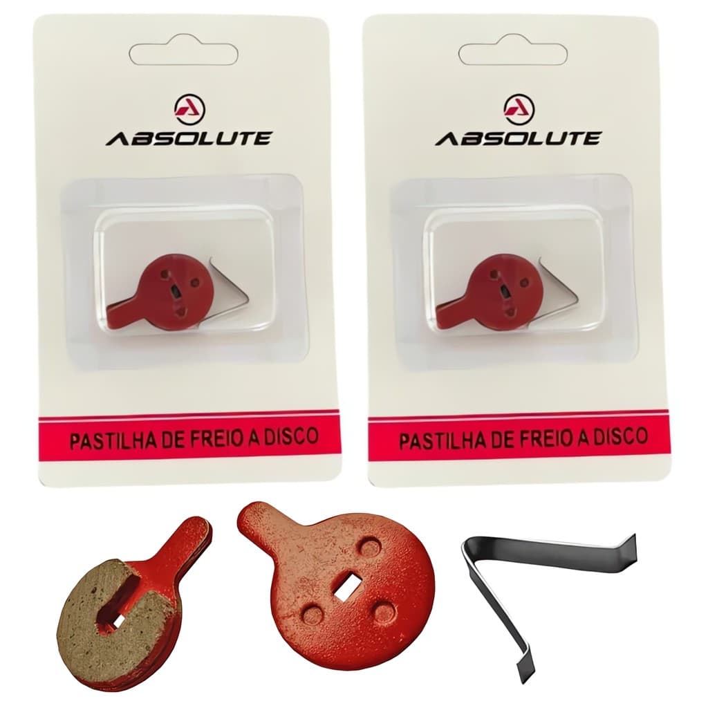 Kit 2 Pares Pastilha Freio Absolute M01-R Orgânica C/ Mola