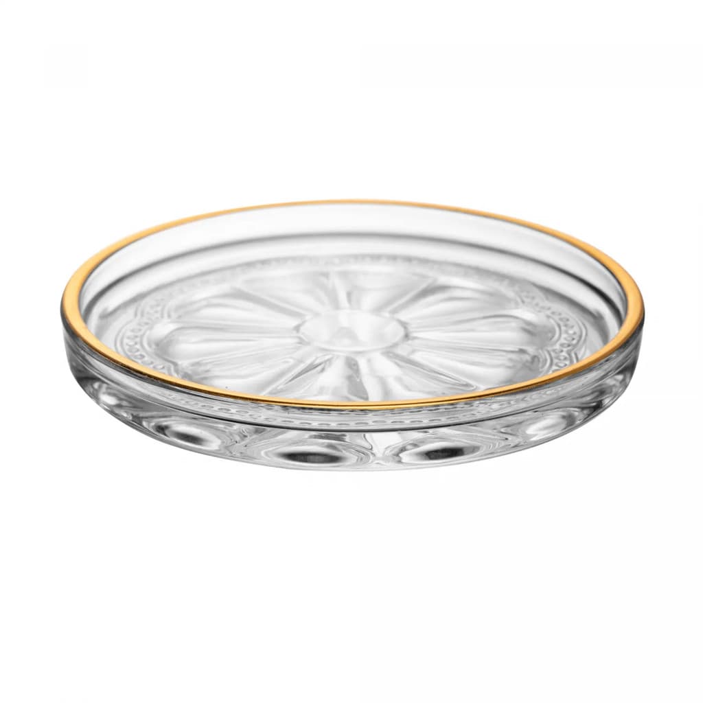PRATO DE CRISTAL BELLE EPOQUE C/ FIO DE OURO 11x1,5CM - LYOR