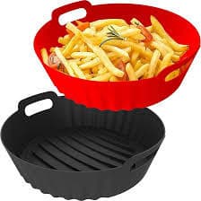Forma de Silicone Para Air Fryer Redonda Fritadeira Eletrica Forma Assadeira