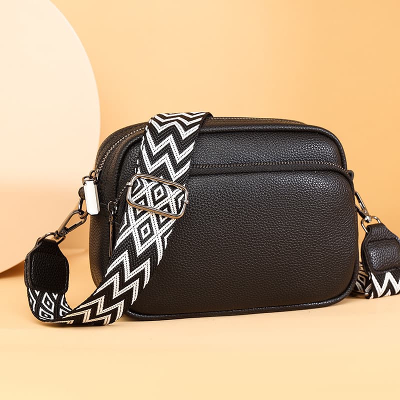 Bolsa feminina moda Multi-camada bolsa de ombro feminino Cross-corpo leve moeda bolsa textura Commuter pequeno quadrado