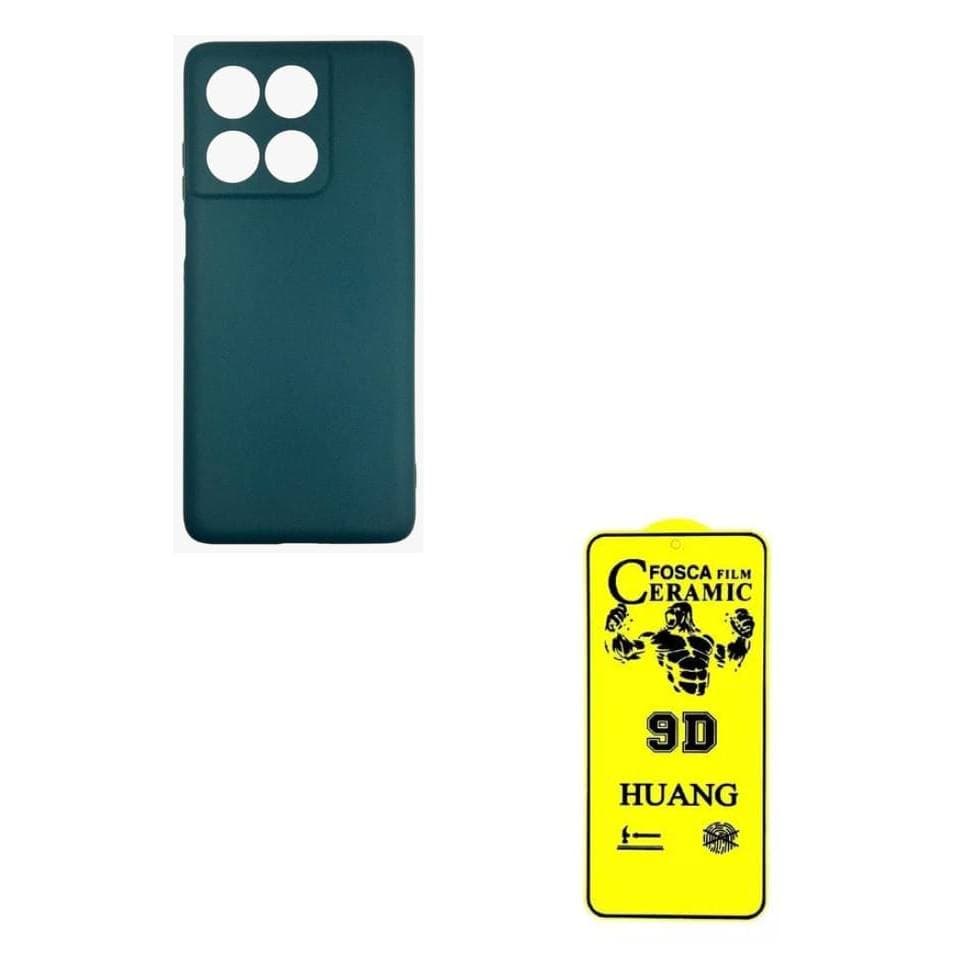 Capa Silicone Verde Escuro + Película Fosca 9D Moto EDGE 60