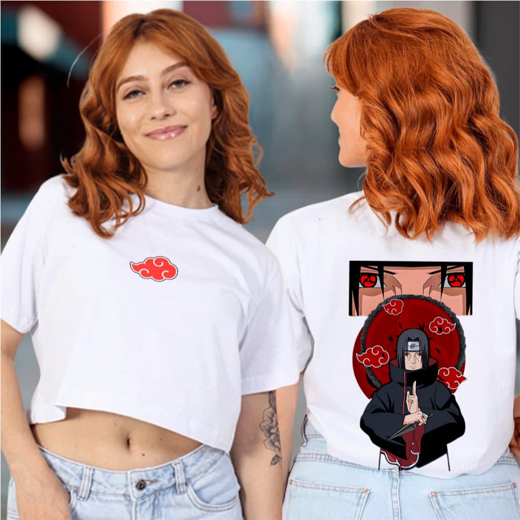 Blusa Cropped Itachi Uchiha Naruto olhos Cansados