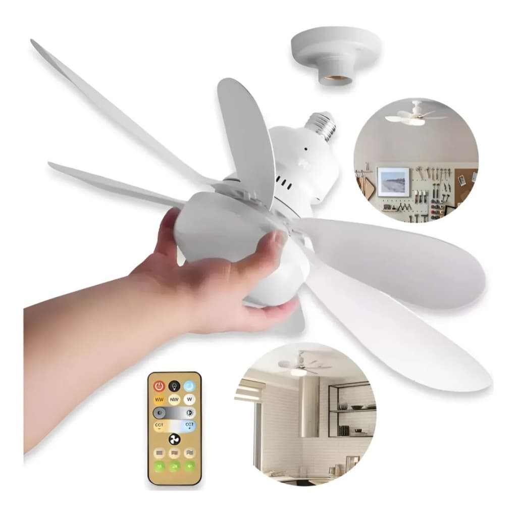 Lâmpada Ventilador Ajustável De Teto C/ Led Bivolt Qualida