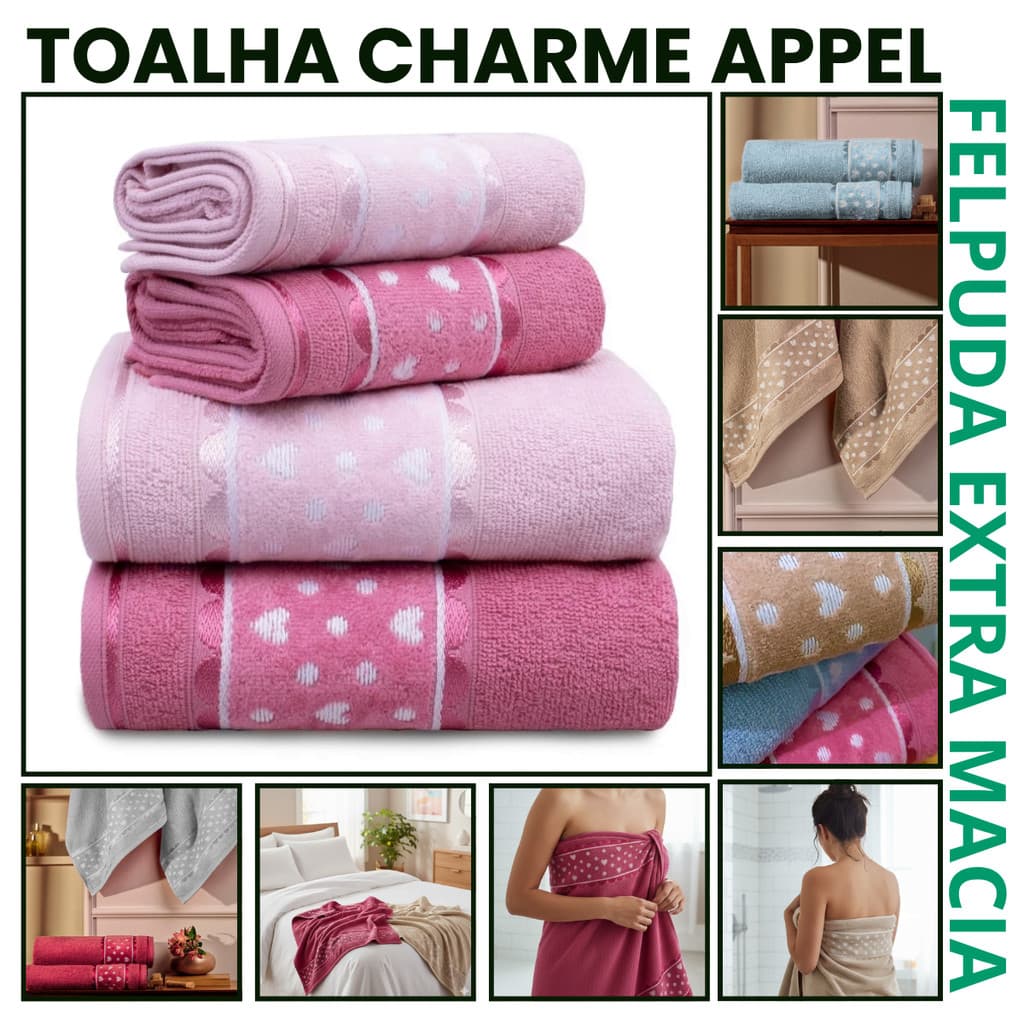 Jogo Kit 2 Toalhas de Banho + 2 Toalhas de Rosto Extra Maciez Felpuda Alta Absorção 100% Algodão