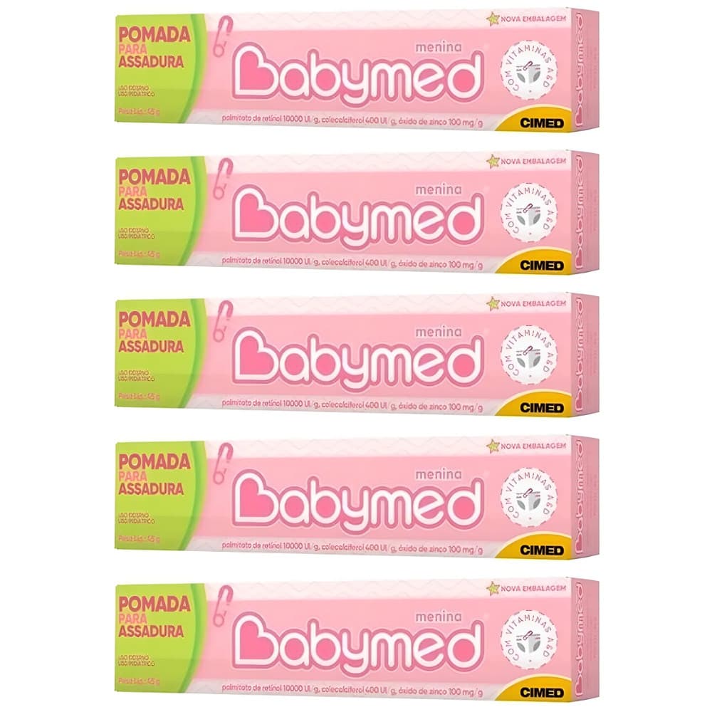 5un Pomada Babymed Rosa Menina 45g - CIMED
