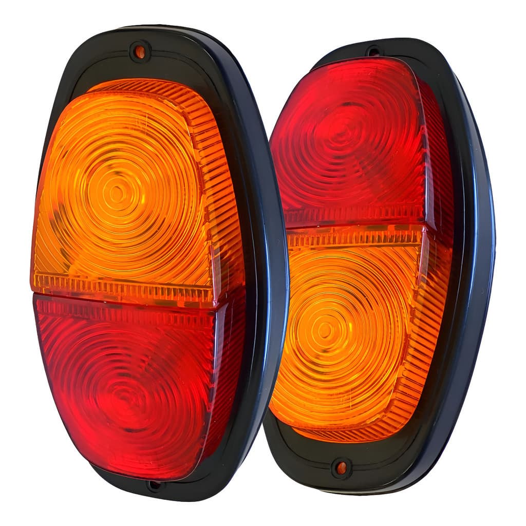 Par Lanterna Sinaleira Carretinha Reboque  12v 24v Universal - Ambos Lados - Vermelha E Laranja