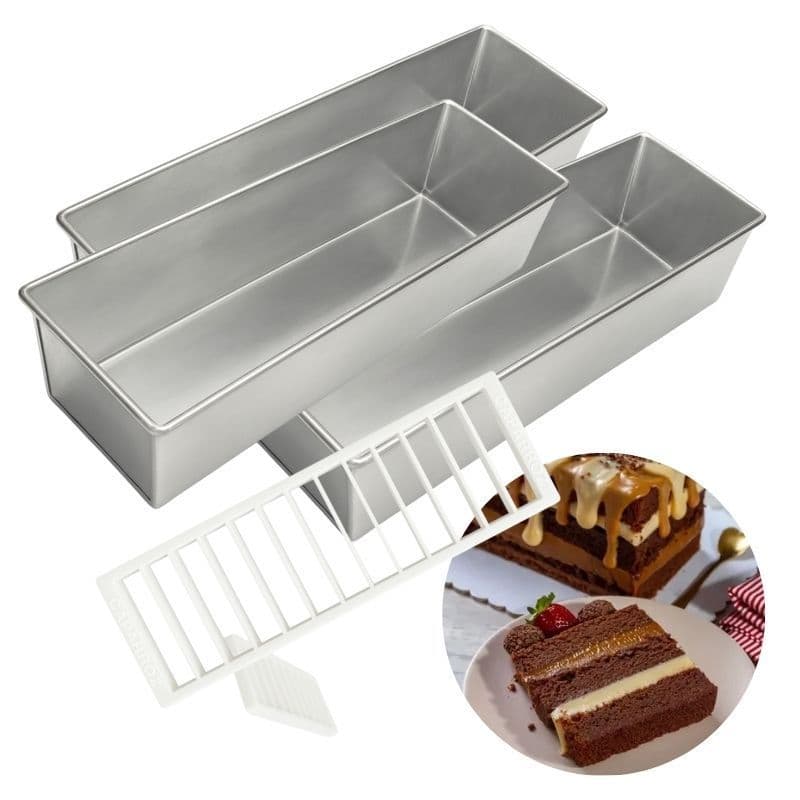 Kit 3 Formas Para Bolo Slice cake pão de forma e 01 Marcador Fatia  Caparroz