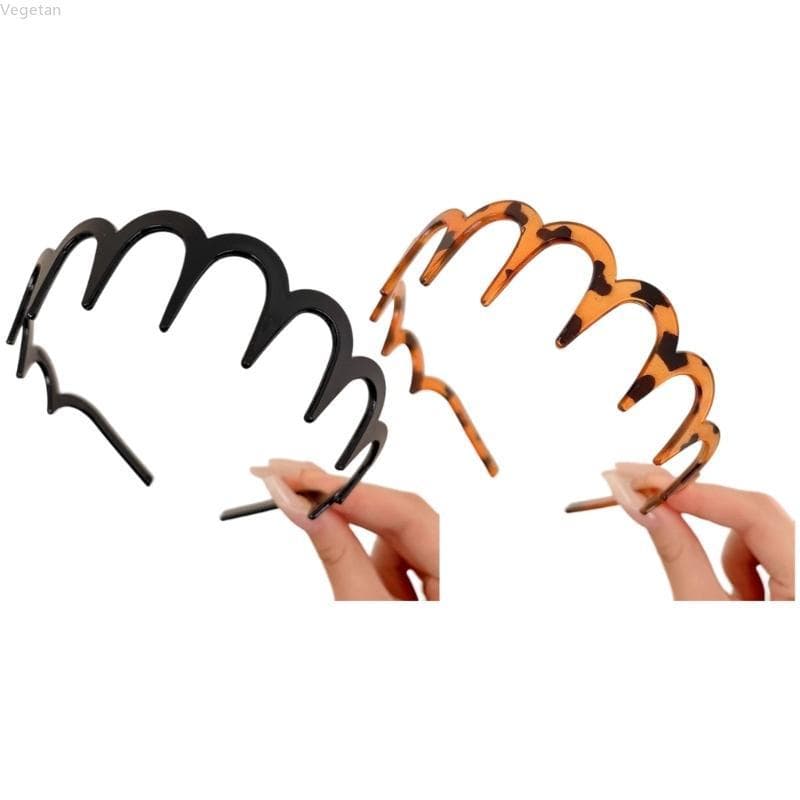 Veg 2 Peças Faixa Cabeça Feminina Dentes , Cabelo E Ondulada Para