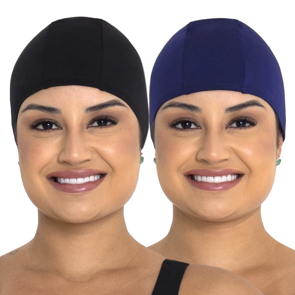 Kit 2 Toucas De Natação Treinamento E Hidroginástica Não Puxa Cabelo Tecido Suplex Liso Confortável