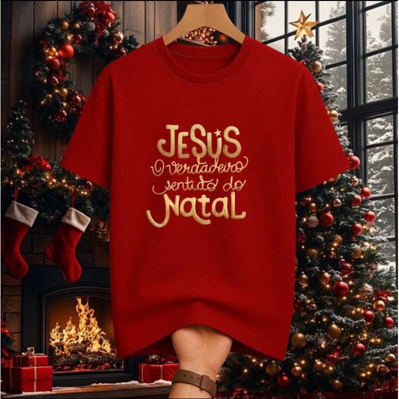 Camiseta Camisa Unissex 100% algodão Premium Jesus Sentido do Natal Lançamento
