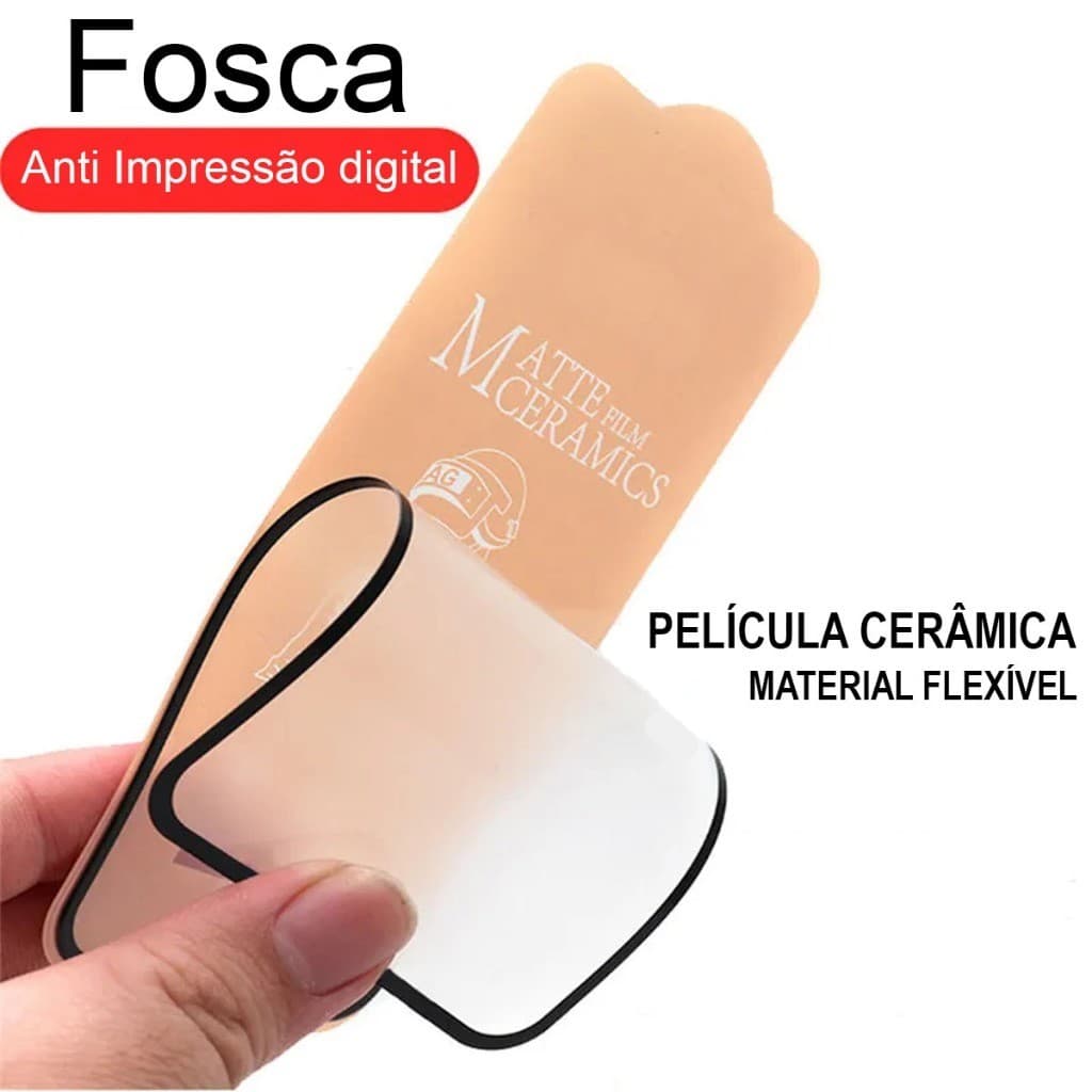 Película Cerâmica Fosca Proteção Tela Compatível iPhone X XS 11 12 13 14 15 16 Pro Max Premium royal