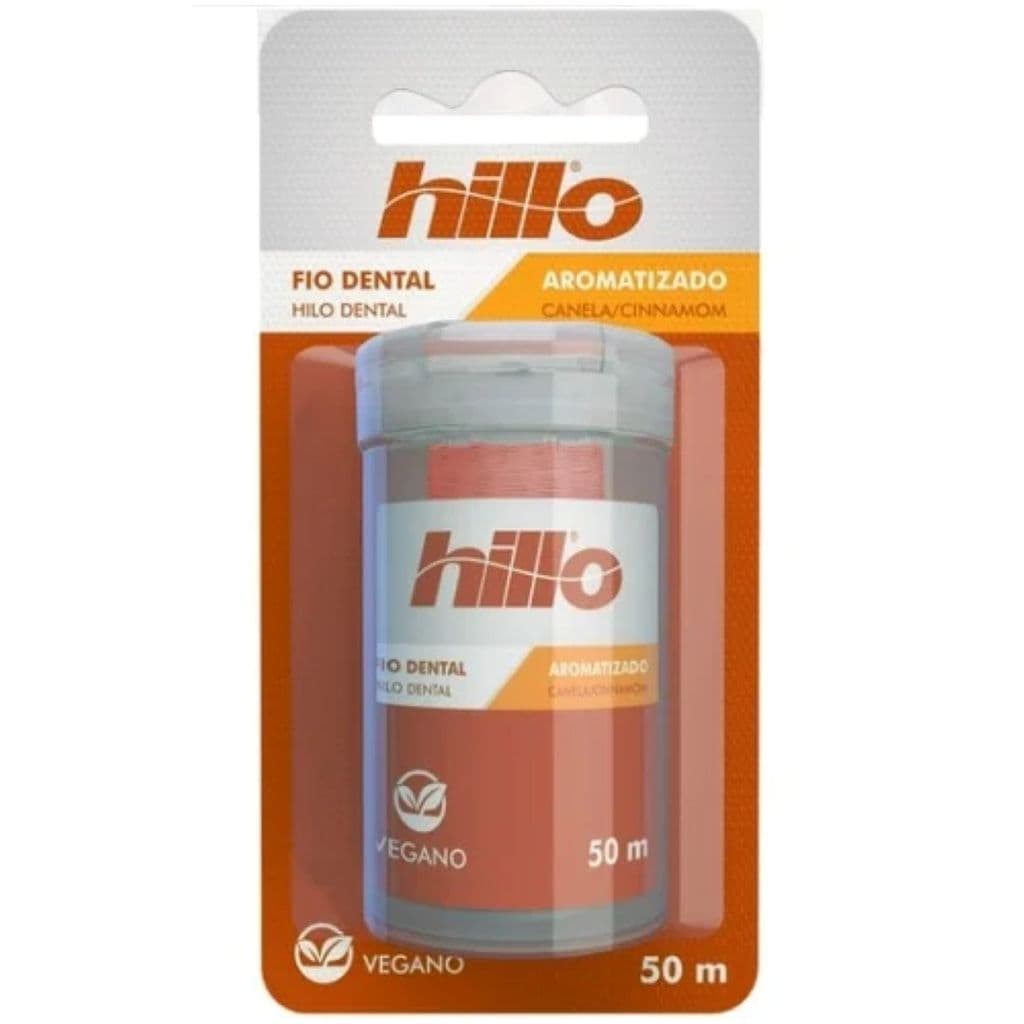 Fio Dental Vegano Encerado Aromatizado Canela Hillo 50m