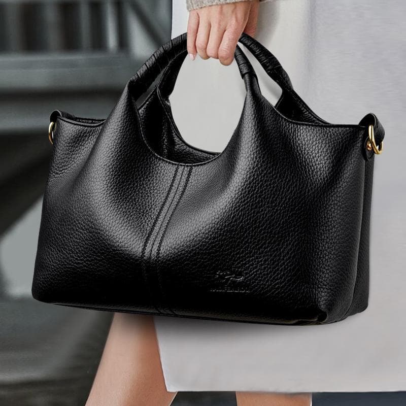 Bolsa de couro genuíno feminina 2026 novo estilo moda All-Match bolsa mensageiro de um ombro senhoras médio-A