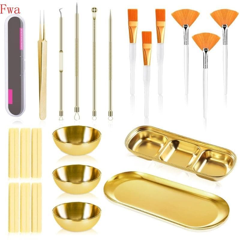 Fwa 29 Peças Tigelas Elegantes Mistura Beleza Dourada Compartimentos Camadas Estética