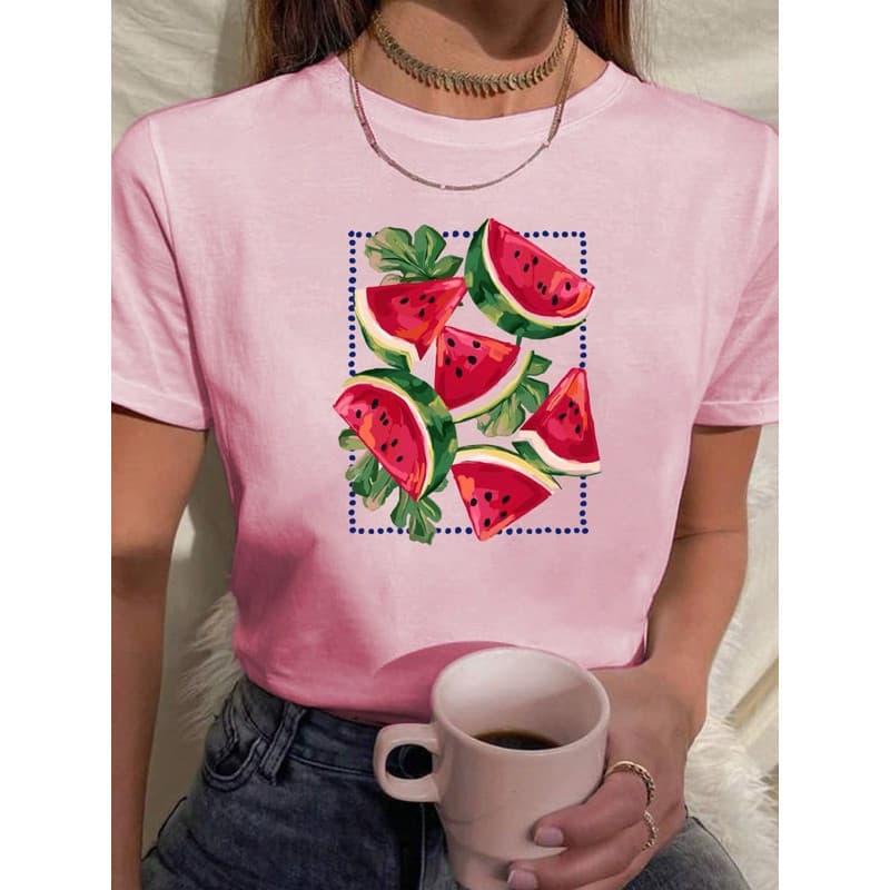 T-shirt Blusinha Melancia Camiseta Feminina Camisa Algodão