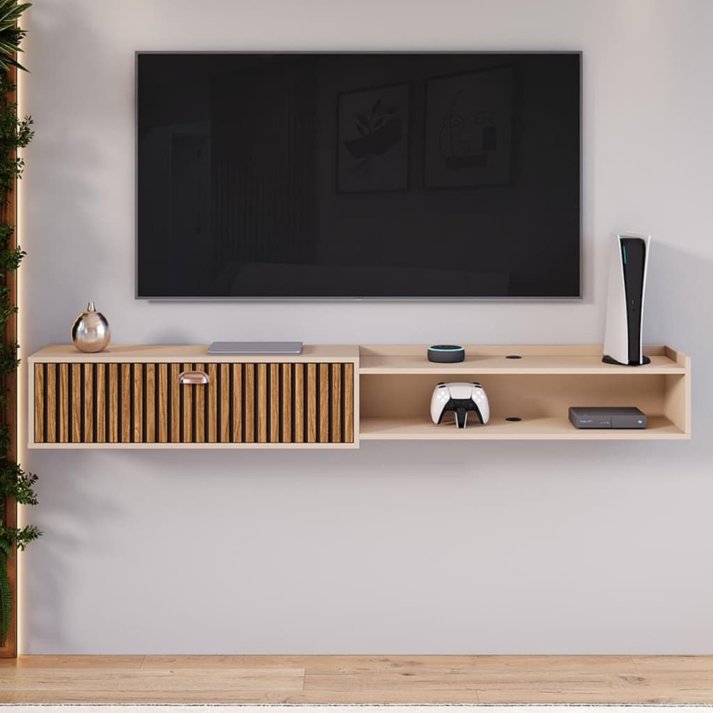 Rack Suspenso King 1,80 Decorativo TV 75 Polegadas Sala de Estar Home Supremo - Varias Cores