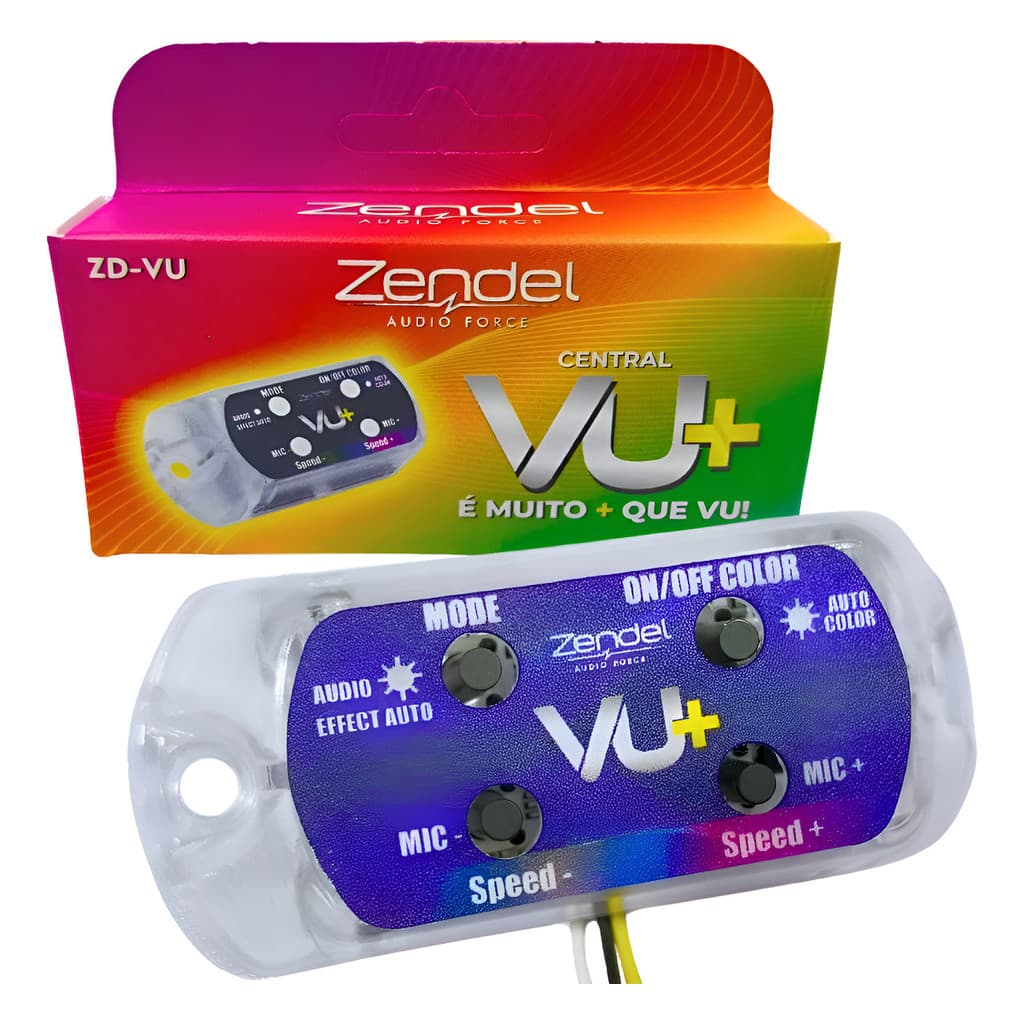 Controladora Central Musical Vu Rítmica Para Fita Led Rgb Digital Ws2811 Ws2812 Zendel ZD-VU