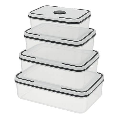 Conjunto Potes Herméticos Quadrados Plástico Tampa Vedação Fácil Organização Cozinha Armazenamento Seguro